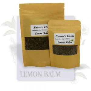 Lemon Balm Herbal Tea in two sized packets